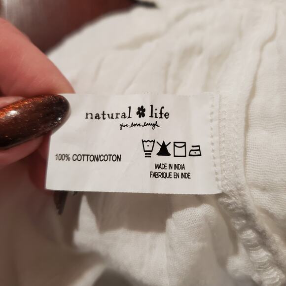 Natural Life Gauze Smocked Ruffle Peasant Maxi Skirt XS White Angel Cottage Boho - Picture 6 of 8